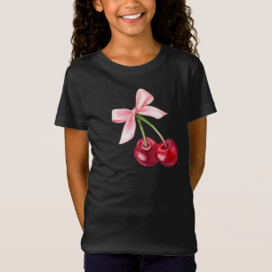 Cute Cherry & Bow Graphic T-Shirt