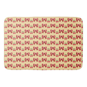Cute Cherry Bow Seamless Pattern Pink Aesthetic Ka Bath Mat