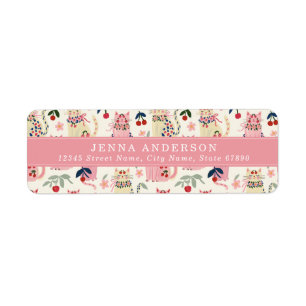Cute Cherry Cat Address Label