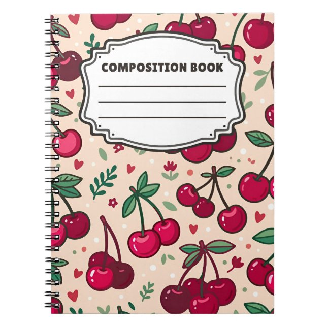 Cute Cherry Composition Notebook (Front)