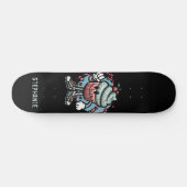 Cute Cherry Cupcake Custom Name Skateboard (Horz)