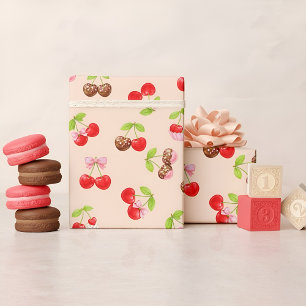 Cute Cherry Dessert Pattern Sweet  Wrapping Paper