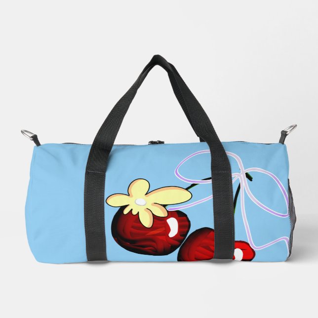 Cute Cherry Flower Aesthetic Gym Duffel Bag (Front)