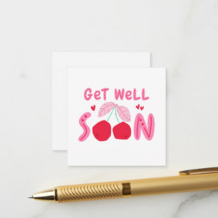 Cute Cherry Get Well Soon Enclosure Card