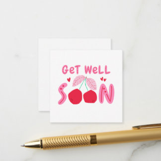 Cute Cherry Get Well Soon Enclosure Card
