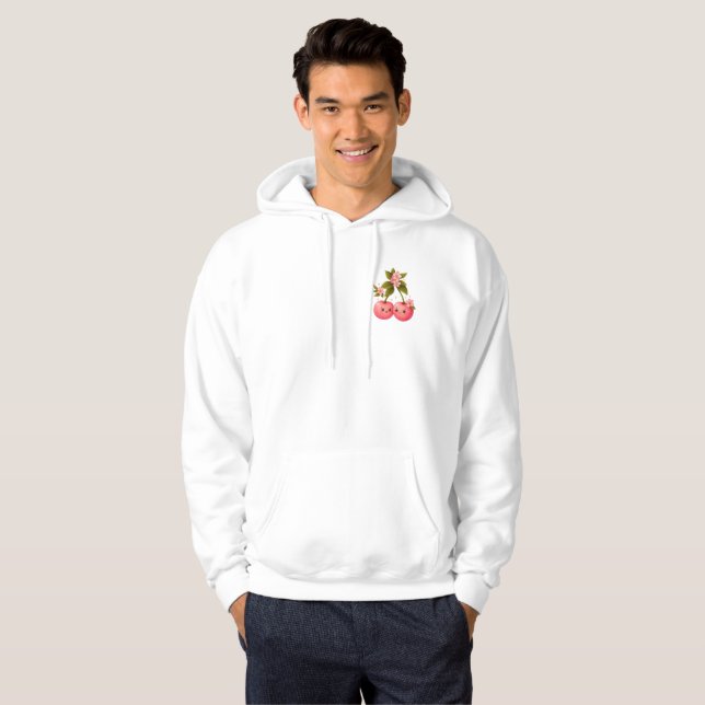 Cute Cherry Love Sticker Hoodie (Front Full)