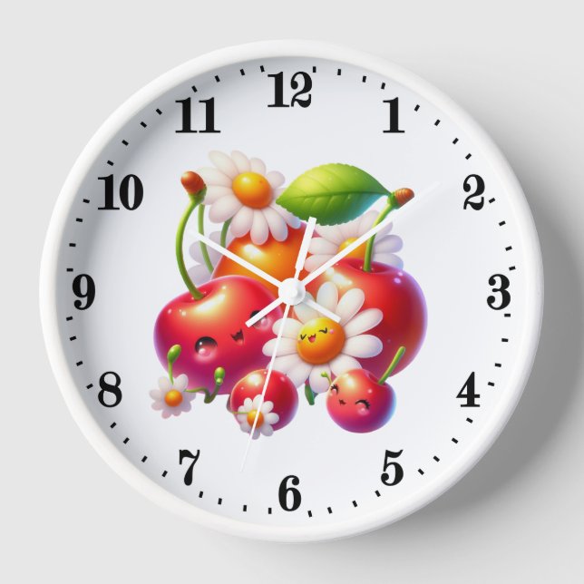 Cute cherry lovers kitchen  clock (Front)