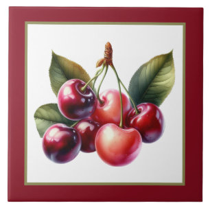 Cute cherry lovers kitchen tile