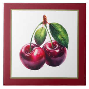 Cute cherry lovers kitchen tile