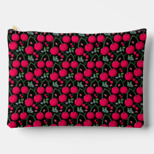 Cute Cherry Pattern Aesthetic Red Cherry Seamles Accessory Pouch