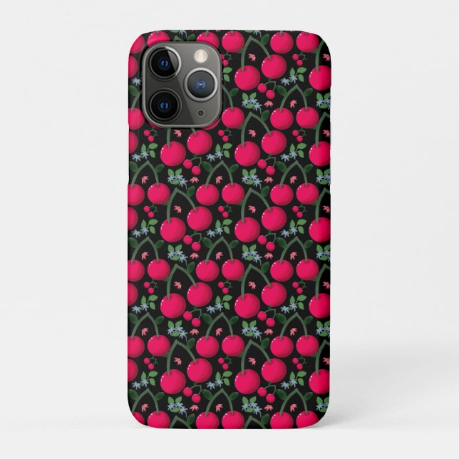 Cute Cherry Pattern Aesthetic | Red Cherry Seamles Case-Mate iPhone Case (Back)
