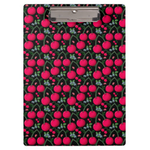 Cute Cherry Pattern Aesthetic Red Cherry Seamles Clipboard