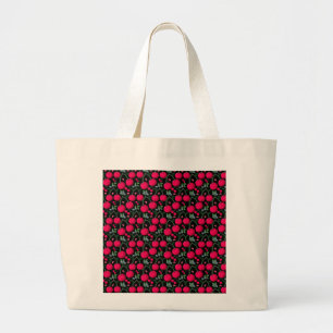 Cute Cherry Pattern Aesthetic Red Cherry Seamles Large Tote Bag