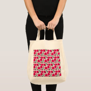 Cute Cherry  Pattern, Glossy Kawaii Fruit Tote Bag