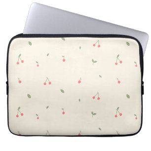 Cute Cherry Pattern – Minimal Fruit Aesthetic Laptop Sleeve