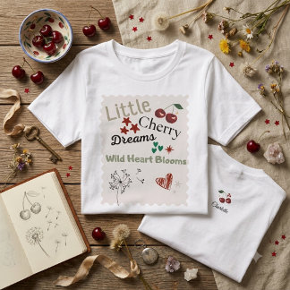 Cute Cherry Pattern Mint Green Cottagecore Tri-Blend Shirt