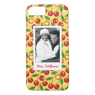 Cute Cherry Pattern   Monogram iPhone 8/7 Case