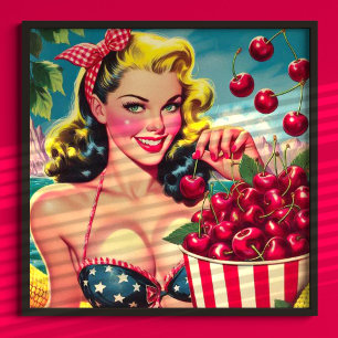 Cute Cherry Pin-up Poster
