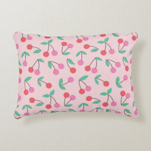 Cute cherry seamless pattern design. Vintage illus Decorative Cushion