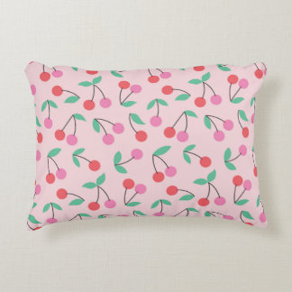 Cute cherry seamless pattern design. Vintage illus Decorative Cushion
