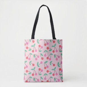 Cute cherry seamless pattern design. Vintage illus Tote Bag