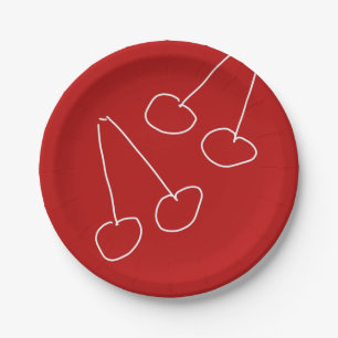 Cute cherry simple minimalist paper plate