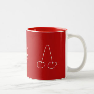 Cute cherry simple minimalist Two-Tone coffee mug