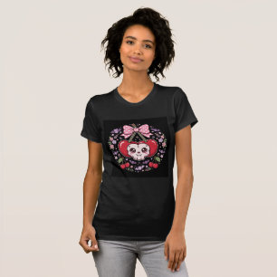 Cute Cherry Skull Halloween Tee for Women