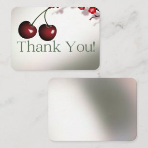 Cute Cherry Thank You Note Card 