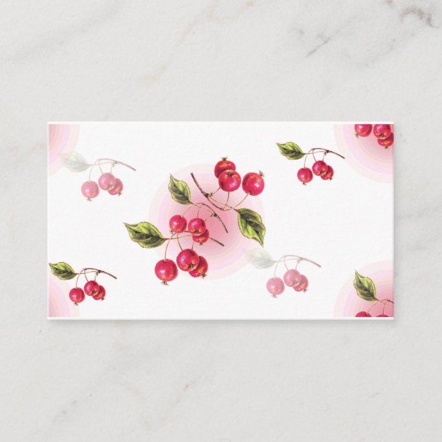 Cute Cherry Themed Business Card (Front)