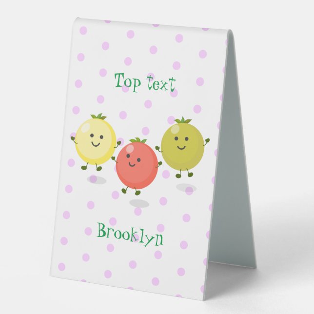 Cute cherry tomatoes cartoon illustration (Front)