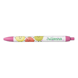 Cute cherry tomatoes cartoon illustration black ink pen