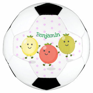 Cute cherry tomatoes cartoon illustration football