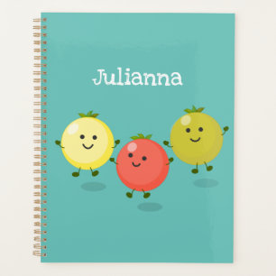 Cute cherry tomatoes cartoon illustration planner