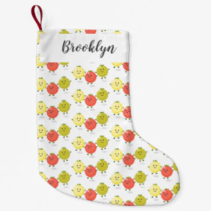 Cute cherry tomatoes cartoon illustration small christmas stocking