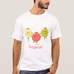 Cute cherry tomatoes cartoon illustration T-Shirt