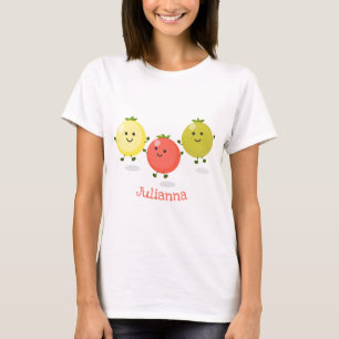Cute cherry tomatoes cartoon illustration T-Shirt