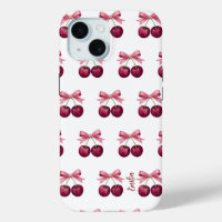 Cute cherry with bow pattern 