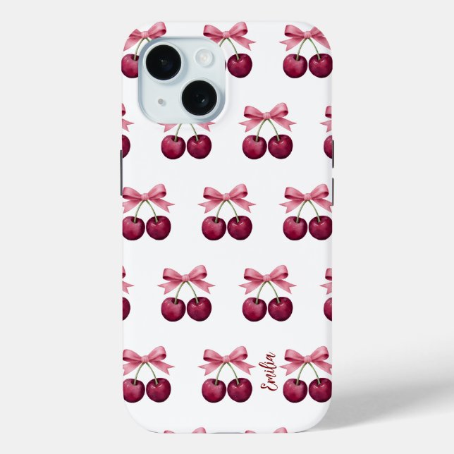 Cute cherry with bow pattern  Case-Mate iPhone case (Back)