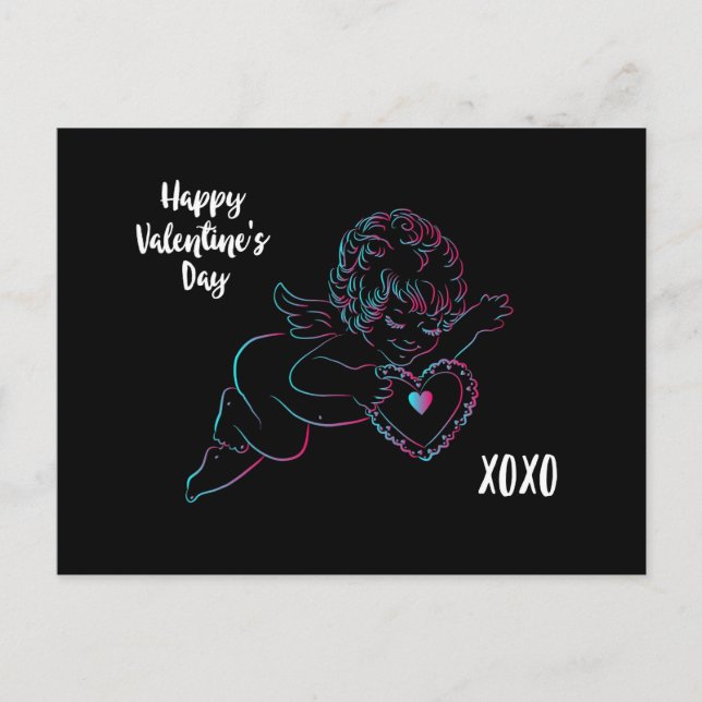 Cute Cherub with a Heart for Valentines Day Holiday Postcard (Front)