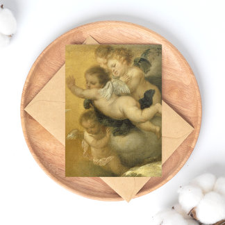 Cute Cherubs, detail from Annunctiation - Fine Art Postcard