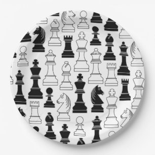 Cute Chess Board Games Kids Birthday Paper Plate