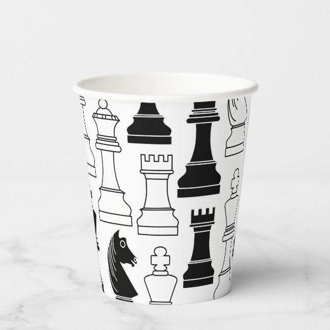 Cute Chess Board Games Kids Birthday Party Paper Cups (Back)