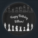 Cute Chess Board Games Kids Birthday Party Paper Plate<br><div class="desc">Celebrate your favourite chess player's birthday with this cute board game chess pieces birthday party collection!  Great for kids and adult chess lovers too!</div>