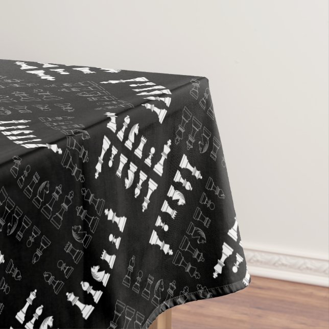 Cute Chess Board Games Kids Birthday Party Tablecloth (In Situ)