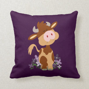 Cute Chewing Cartoon Cow Pillow