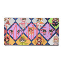 Cute Chibi Anime Characters MANGA Pattern Mousepad