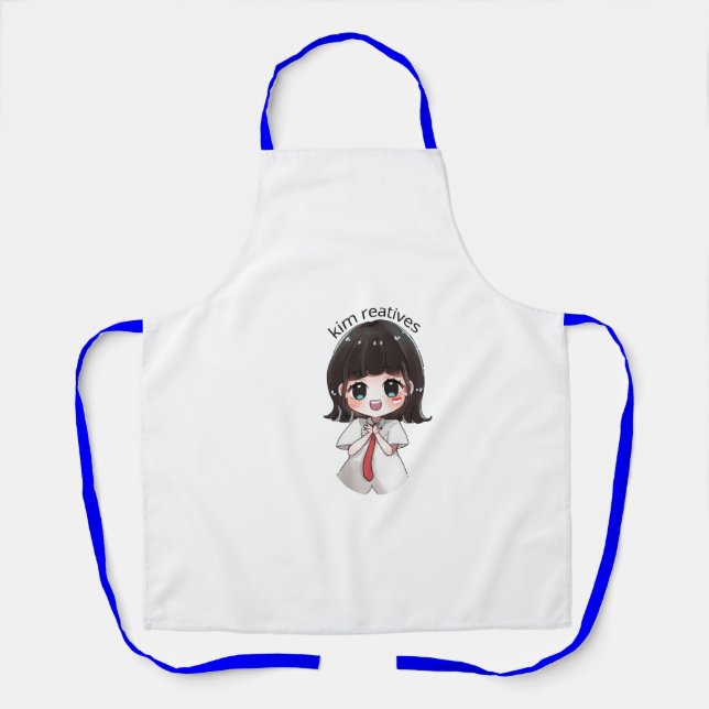 Cute Chibi Anime Girl Kitchen Apron (Front)