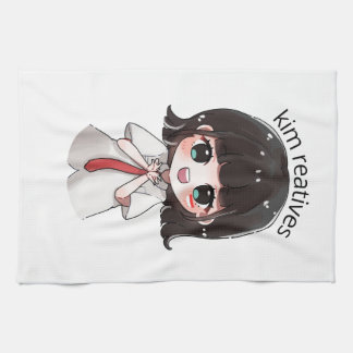 Cute Chibi Anime Girl Kitchen Towel