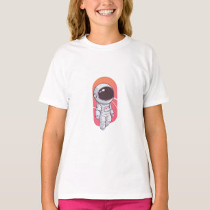 Cute Chibi Astronaut in Space Illustration T-Shirt